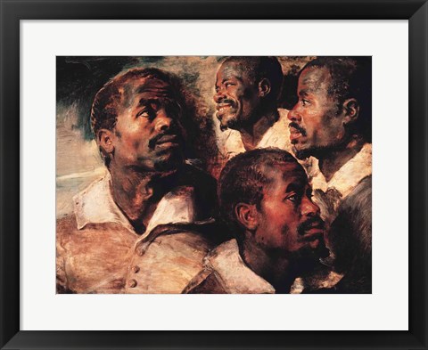 Framed Studies of the Head of a Negro Print