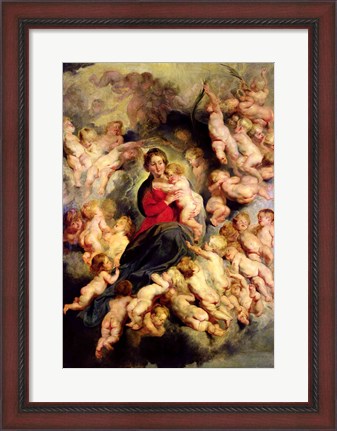 Framed Virgin and Child surrounded by the Holy Innocents Print