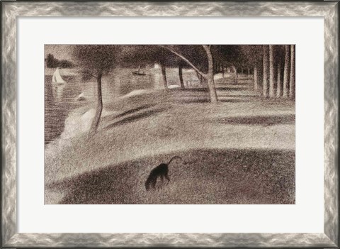 Framed Study for Sunday Afternoon on the Island of La Grande Jatte (dog detail) Print