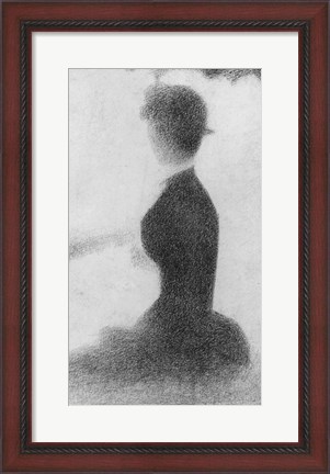 Framed Study for Sunday Afternoon on the Island of La Grande Jatte (seated woman detail) Print