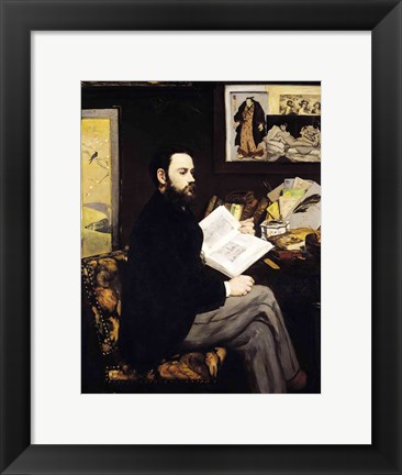 Framed Portrait of Emile Zola Print