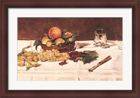 Framed Still Life: Fruit on a Table, 1864 Print