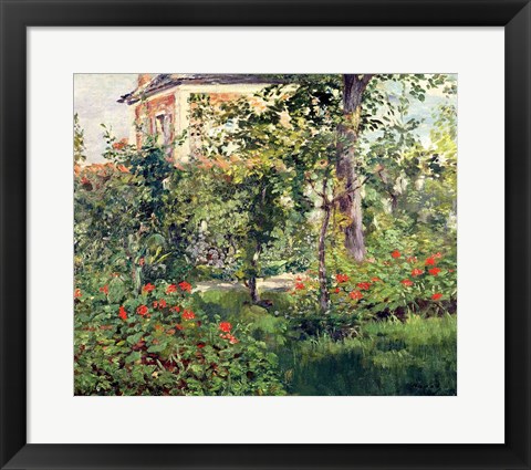 Framed Garden at Bellevue, 1880 Print