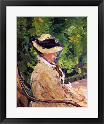 Framed Madame Manet at Bellevue Print