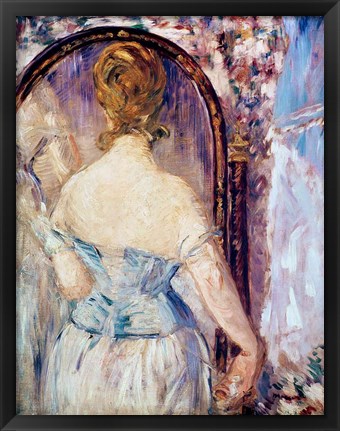 Framed Woman Before a Mirror Print