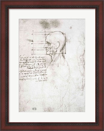 Framed Head of an Old Man in Profile Print
