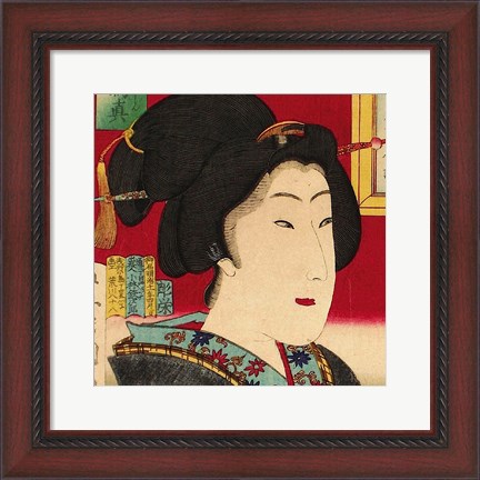 Framed Geisha (detail) Print