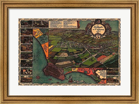 Framed Los Angeles 1871 Print