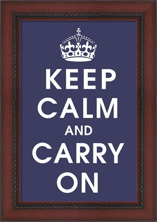 Framed Keep Calm (navy) Print