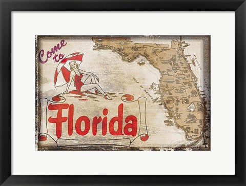 Framed Come to Florida Print