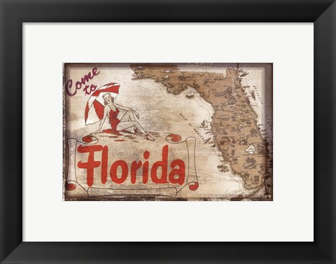 Framed Come to Florida Print