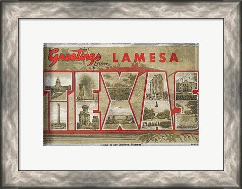 Framed Texas Greetings Print