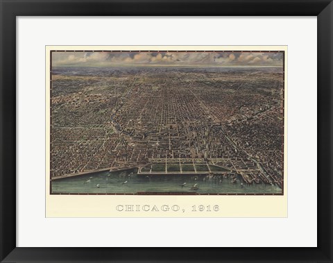 Framed Chicago 1916 Print