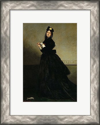 Framed Lady with a Glove.  Madame Carolus-Duran, nee Pauline Croizette, 1869 Print