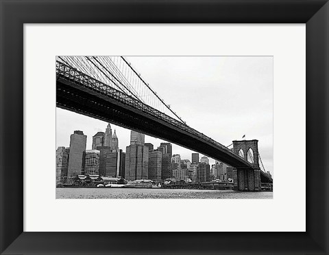 Framed Manhattan from Brooklyn (b/w) Print