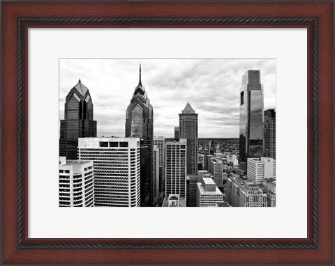 Framed Philly Skyline (b/w) Print