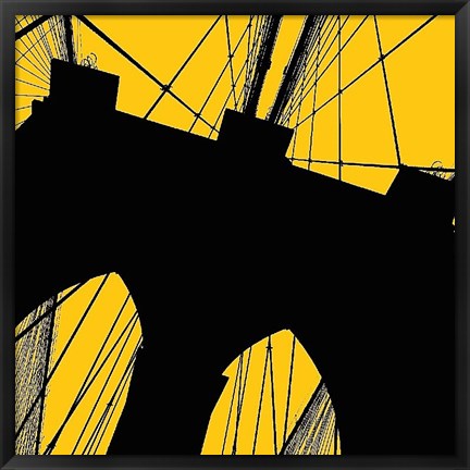 Framed Brooklyn Bridge (yellow) Print