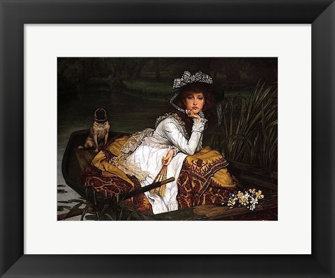 Framed Lady in a Boat Print