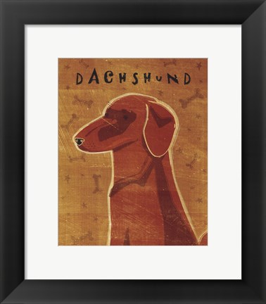 Framed Dachshund (red) Print