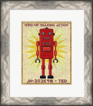Framed Ted Box Art Robot Print