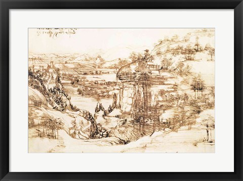 Framed Arno Landscape, 5th August, 1473 Print