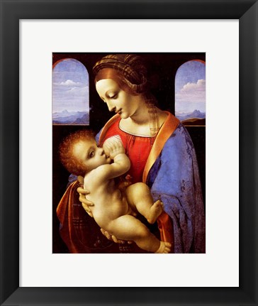 Framed Litta Madonna, 1490 Print