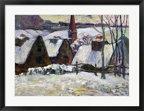 Framed Breton village under snow, 1894 Print