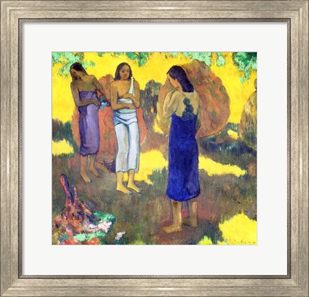 Framed Three Tahitian Women against a Yellow Background, 1899 Print