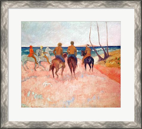 Framed Horseman on the Beach Print