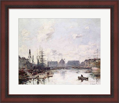 Framed Port of Trade, Le Havre, 1892 Print