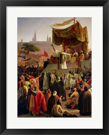 Framed St. Bernard Preaching the Second Crusade in Vezelay Print