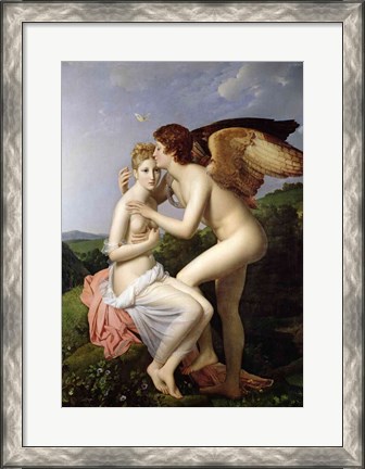 Framed Psyche Receiving the First Kiss of Cupid, 1798 Print