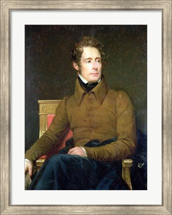 Framed Portrait of Alphonse de Lamartine Print