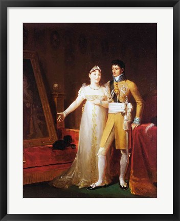 Framed Portrait of Jerome Bonaparte - with a woman Print
