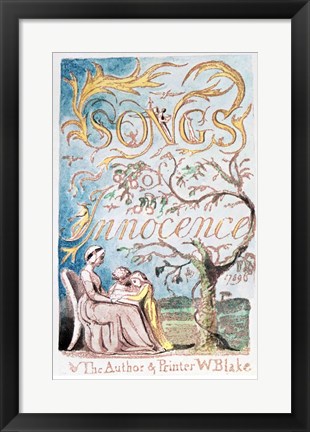 Framed Songs of Innocence; Title Page, 1789 Print
