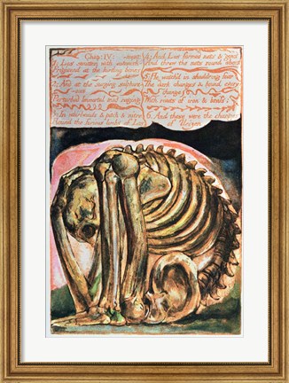 Framed Book of Urizen; the creation of Urizen in material form by Los, 1794 Print