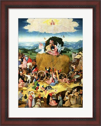 Framed Haywain: central panel of the triptych, c.1500 Print