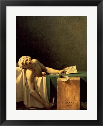 Framed Death of Marat, 1793 Print