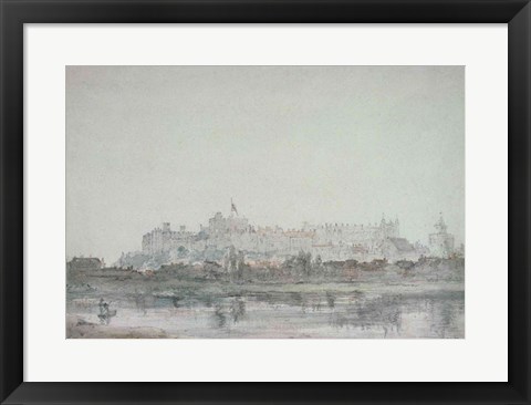 Framed Windsor Castle from the River, 19th century Print