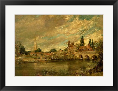 Framed Bridge of Harnham and Salisbury Cathedral Print