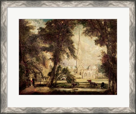 Framed Salisbury Cathedral from the Bishop&#39;s Grounds, c.1822-23 Print