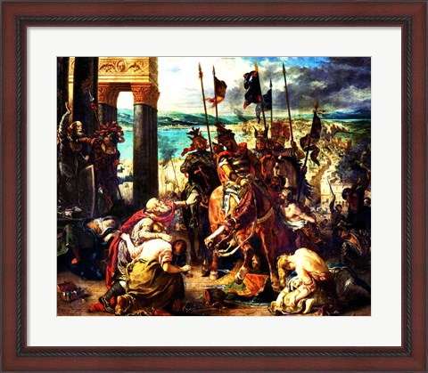 Framed Crusaders&#39; entry into Constantinople Print