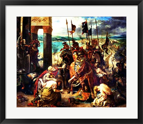 Framed Crusaders&#39; entry into Constantinople Print