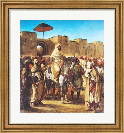 Framed Muley Abd-ar-Rhaman  The Sultan of Morocco Print