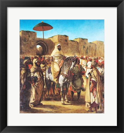 Framed Muley Abd-ar-Rhaman  The Sultan of Morocco Print