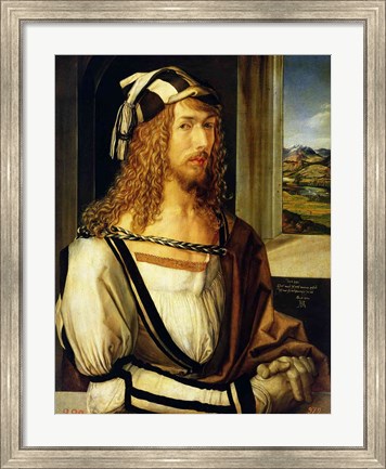 Framed Self Portrait with Gloves, 1498 Print