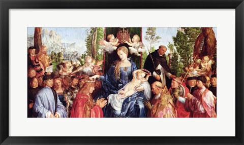 Framed Festival of the Rosary, 1506 - with crown Print