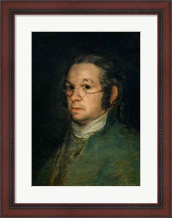 Framed Self portrait with spectacles, c.1800 Print