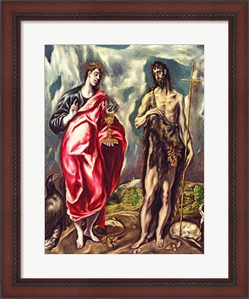 Framed St John the Evangelist and St. John the Baptist Print