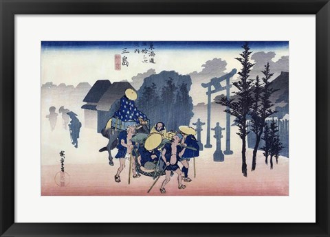 Framed Morning Mist at Mishima Print